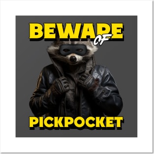 Pickpocket Raccoon Thief Funny Posters and Art